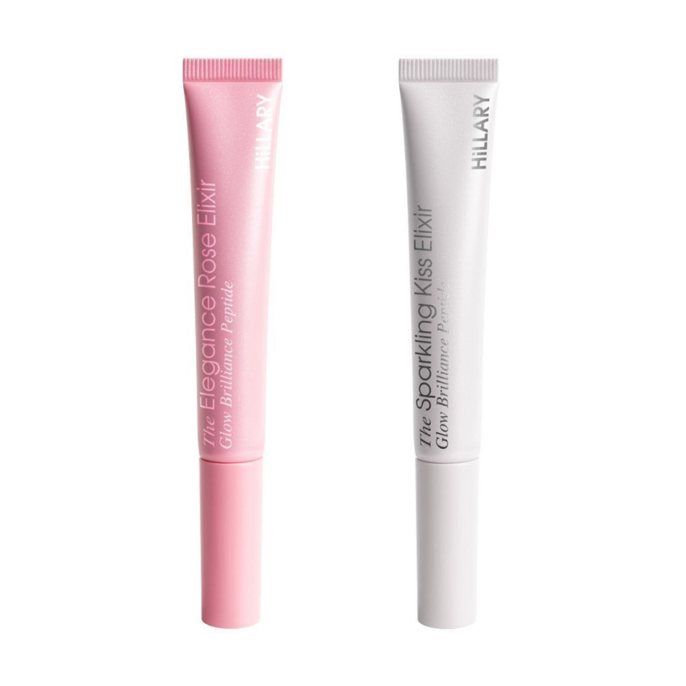 Набір блисків для губ Hillary Lip Volume &amp; Hydration Gloss Set (Sparkling Kiss, 10 мл + Elegance Rose Elixir, 10 мл)